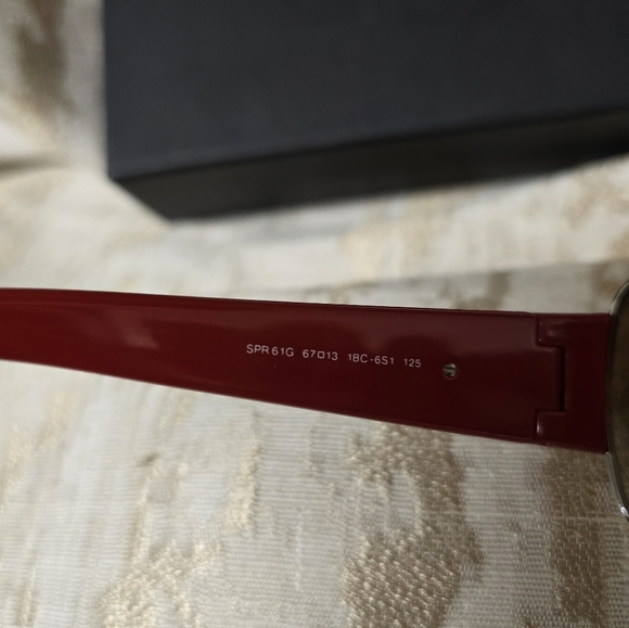 Prada Aviator Red Sunglasses Silver Tone Metal Gradient Lenses Includes Vintage - Picture 4 of 16